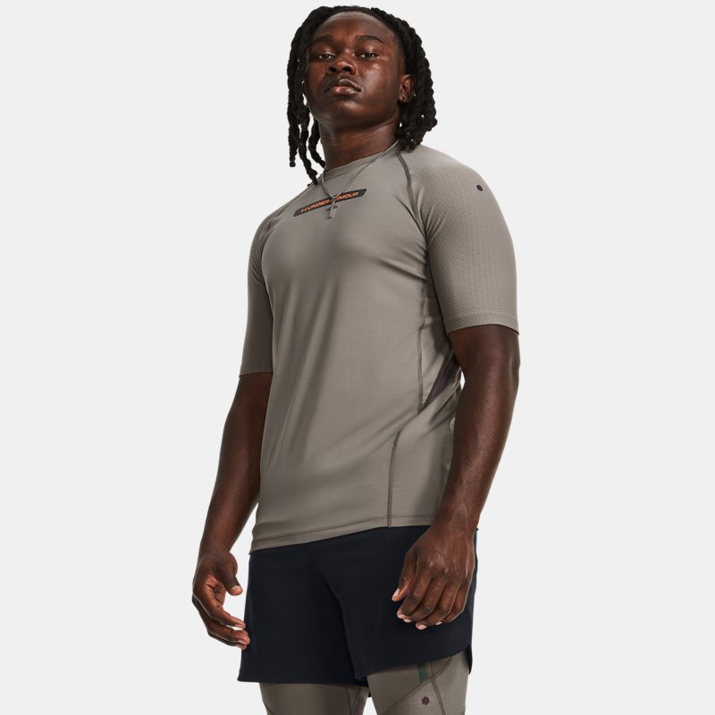 Camiseta de manga corta Under Armour RUSH™ SmartForm 2.0 para hombre Pewter / Negro / Negro XXL